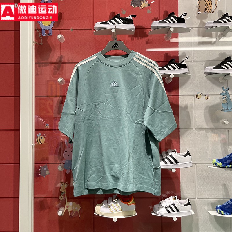 宽松经典条纹情侣款短袖T恤衫