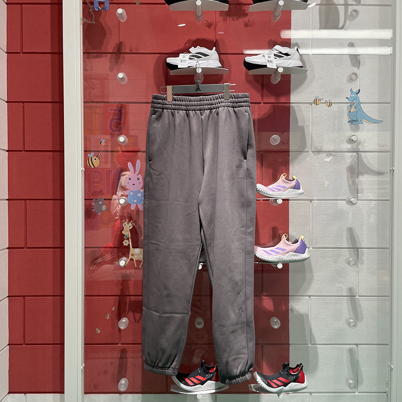 阿迪达斯加绒保暖束脚运动长裤