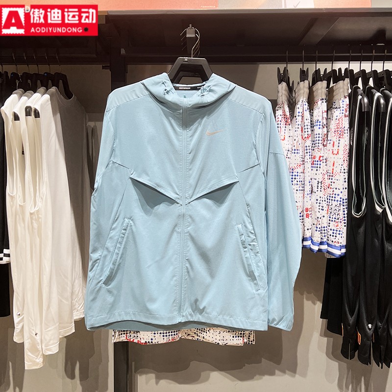 连帽宽松跑步健身防晒衣运动夹克