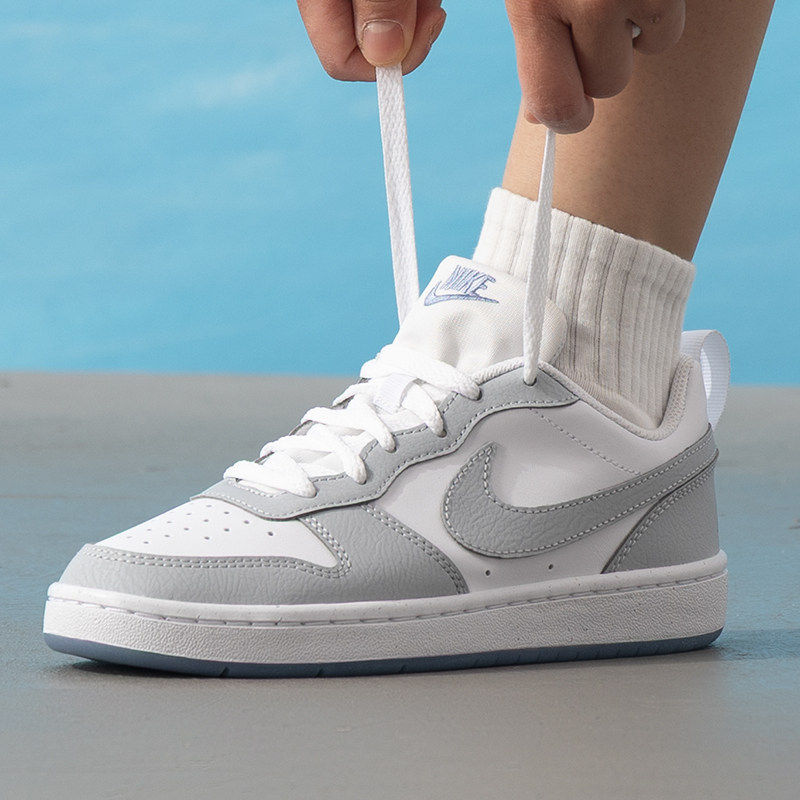 耐克Nike女鞋2026新品COURT大童鞋运动板鞋灰白休闲鞋 IH4519-100
