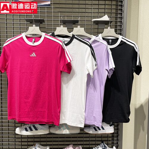阿迪达斯女2025秋纯棉运动休闲短袖 KB7759 KB7760 KC5439 KC5440