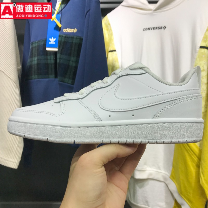 耐克大童鞋2025秋季新款透气简约百搭小白鞋低帮休闲鞋BQ5448-100