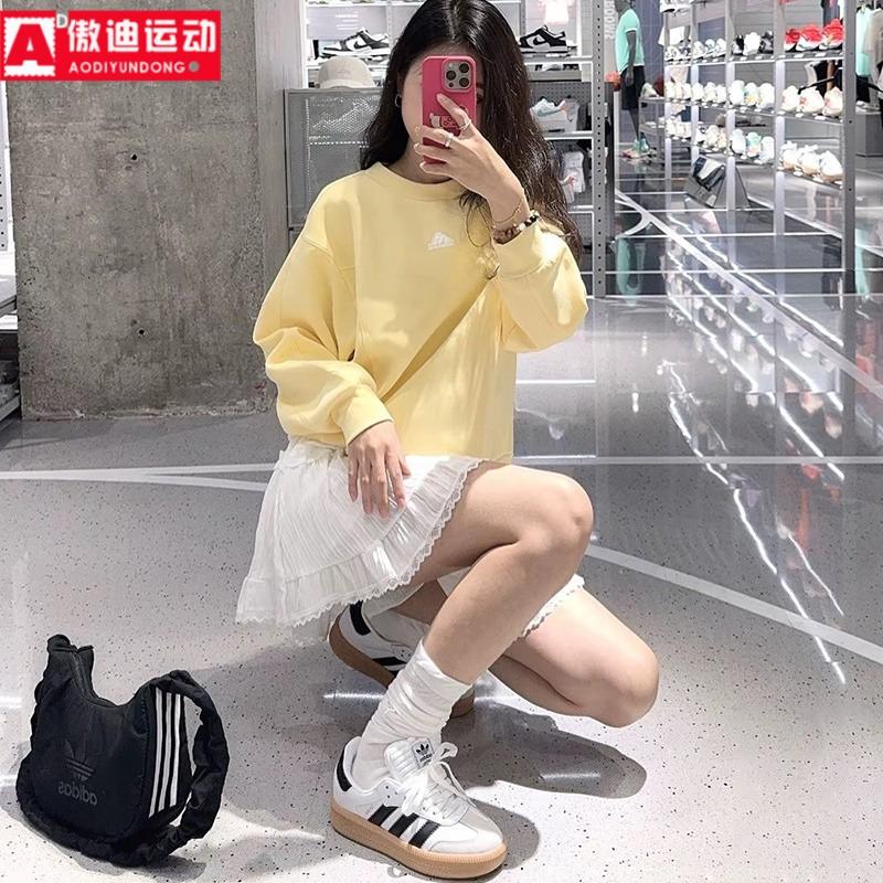 针织宽松舒适运动休闲圆领套头衫图片