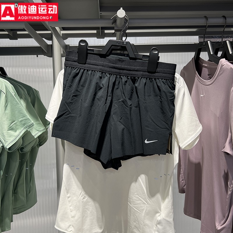 耐克女裤2026夏款梭织速干二合一中腰跑步运动休闲短裤IF1679-010