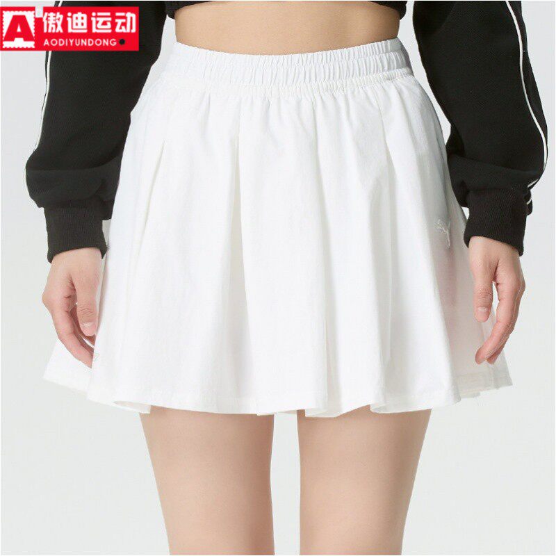 PUMA彪马女子2026夏简约短裙百褶裙休闲运动纯色半身裙637473-02