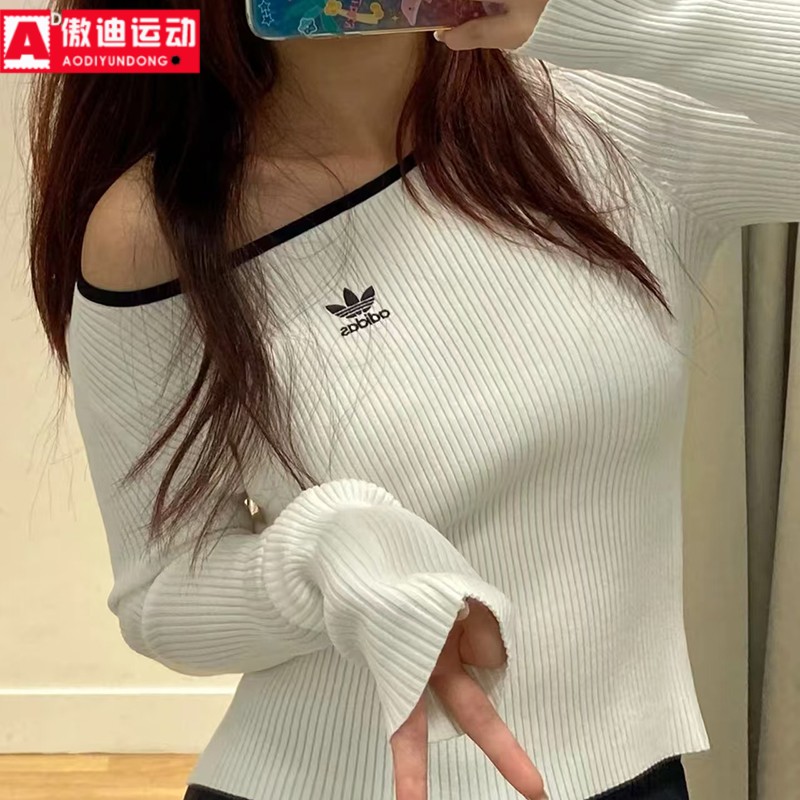 针织紧身运动打底上衣套头衫