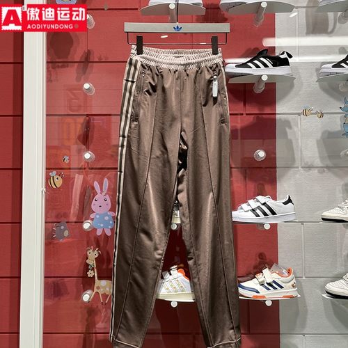 阿迪达斯三叶草男裤2024春夏款经典条纹舒适休闲运动裤长裤IU0215