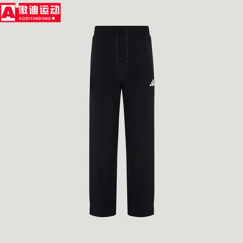 adidas阿迪达斯男裤2026秋新款抽绳针织直筒舒适休闲运动裤KX0479