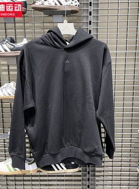 阿迪达斯男女装2025冬季新品情侣款抓绒休闲连帽卫衣套头衫JX5597