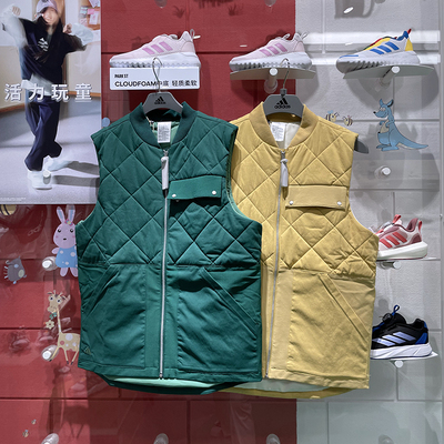 阿迪达斯棉马甲夹棉无袖背心