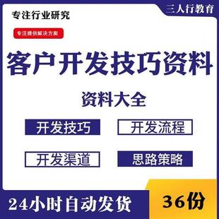 各行业大客户开发技巧与流程q资料开发新客服渠道计划方案思路决