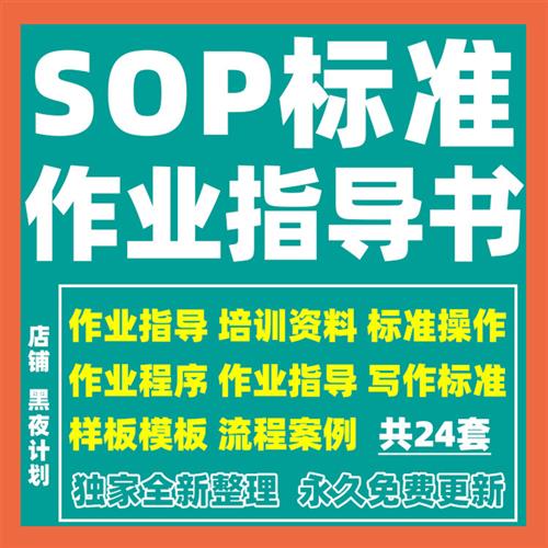 PIE制程SOP标准作业指导书编R写培训操作流程工业工程手册PPT模板