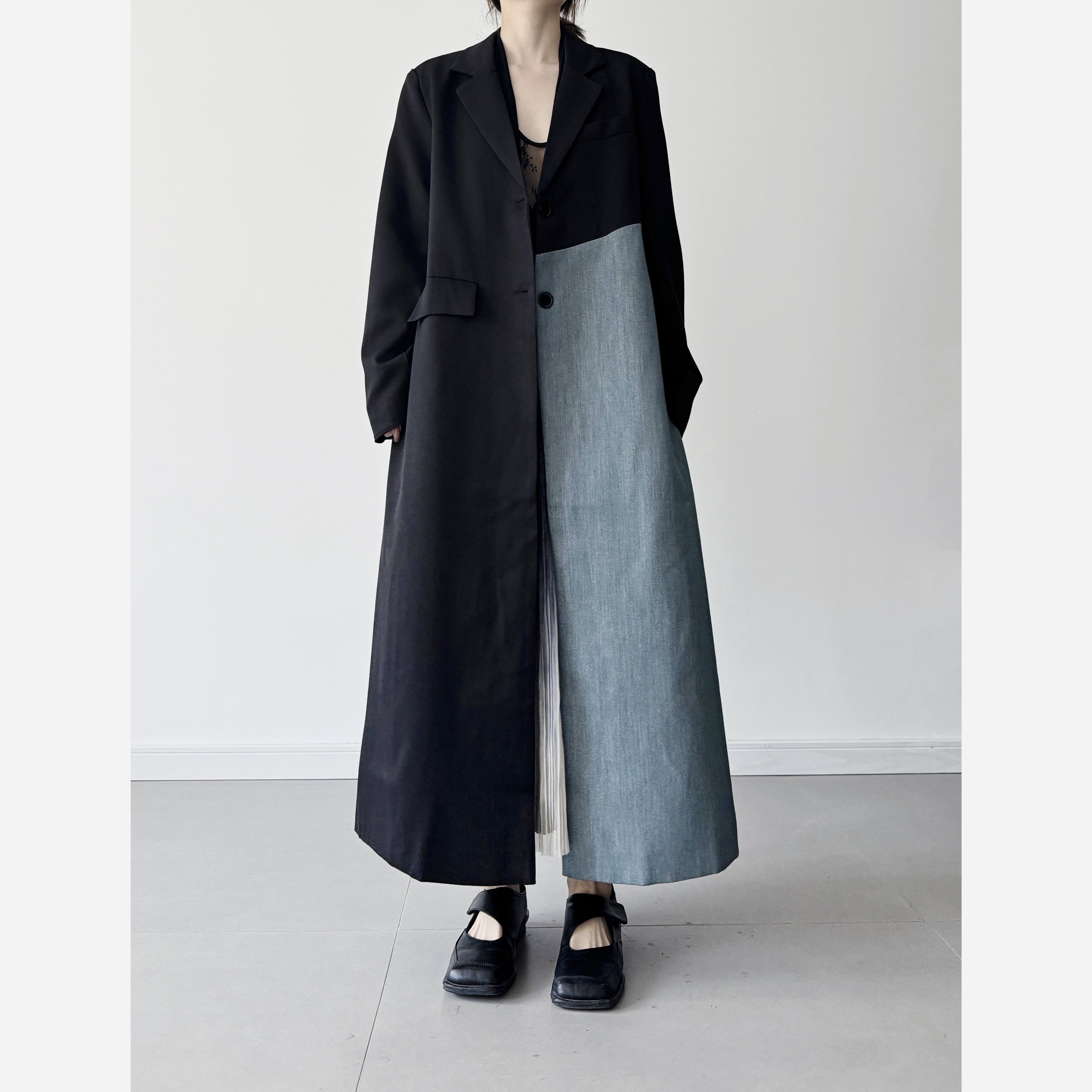 撞色拼接高级感风衣女