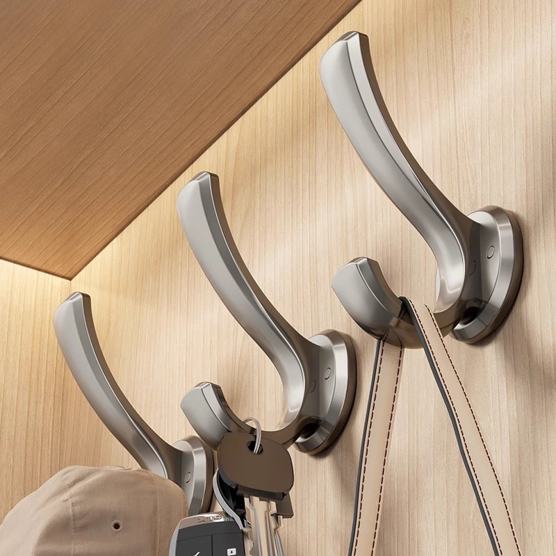 单钩挂衣钩衣柜挂衣架进门玄关衣帽钩壁挂式墙壁打孔固定单个挂钩