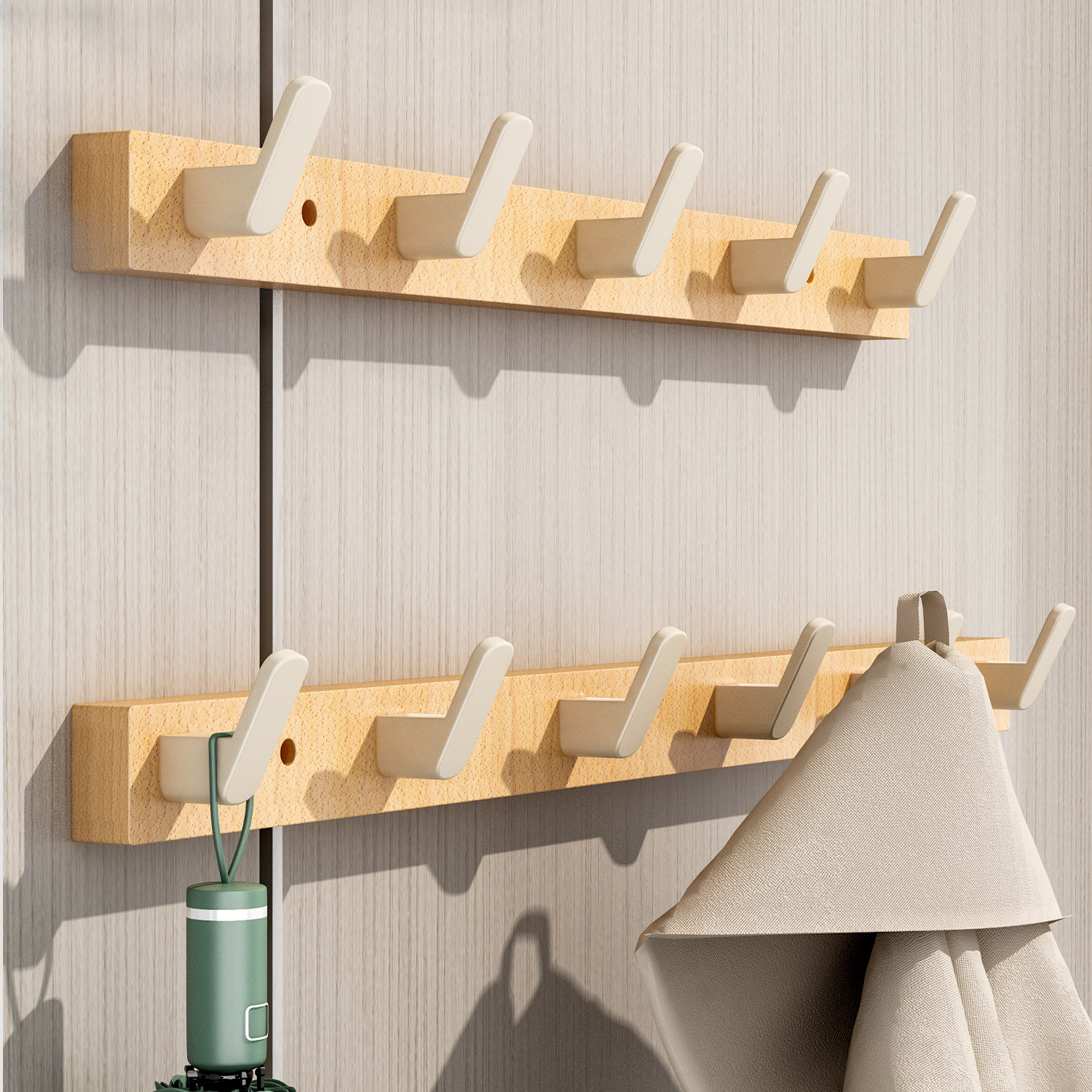 实木挂钩上墙打孔门后衣帽钩固定墙上挂衣架壁挂入户玄关衣服挂钩,收纳整理,挂钩/粘钩,淘宝优惠券,粉丝福利购,淘宝优惠卷