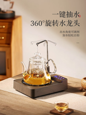 自动上水电陶炉煮茶器煮茶炉套装玻璃烧水壶茶具家用煮茶壶蒸茶壶