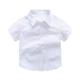 衬 女童白衬衫 白色校服表演服儿童白色短袖 2024新男童纯棉白衬衫