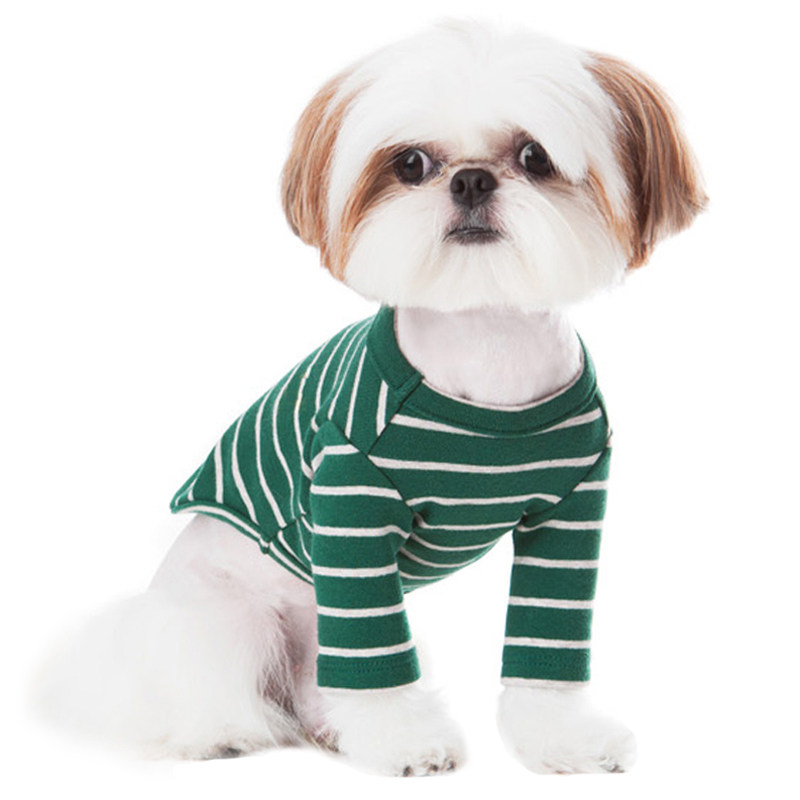 条纹纯棉打底衫狗狗衣服中型犬图片