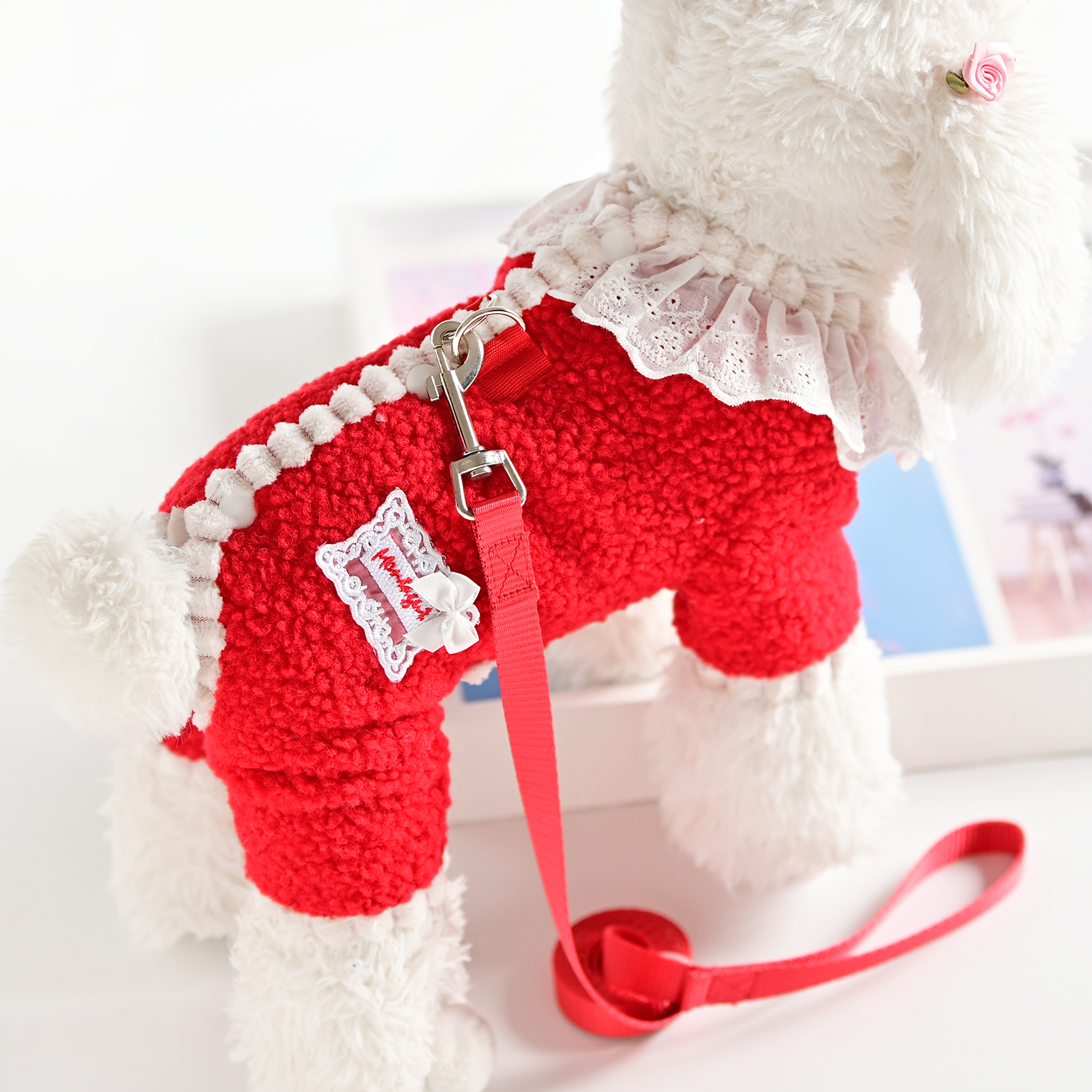 宠物冬天狗狗衣服小型犬泰迪比熊2026新年加厚保暖四脚棉衣可牵引