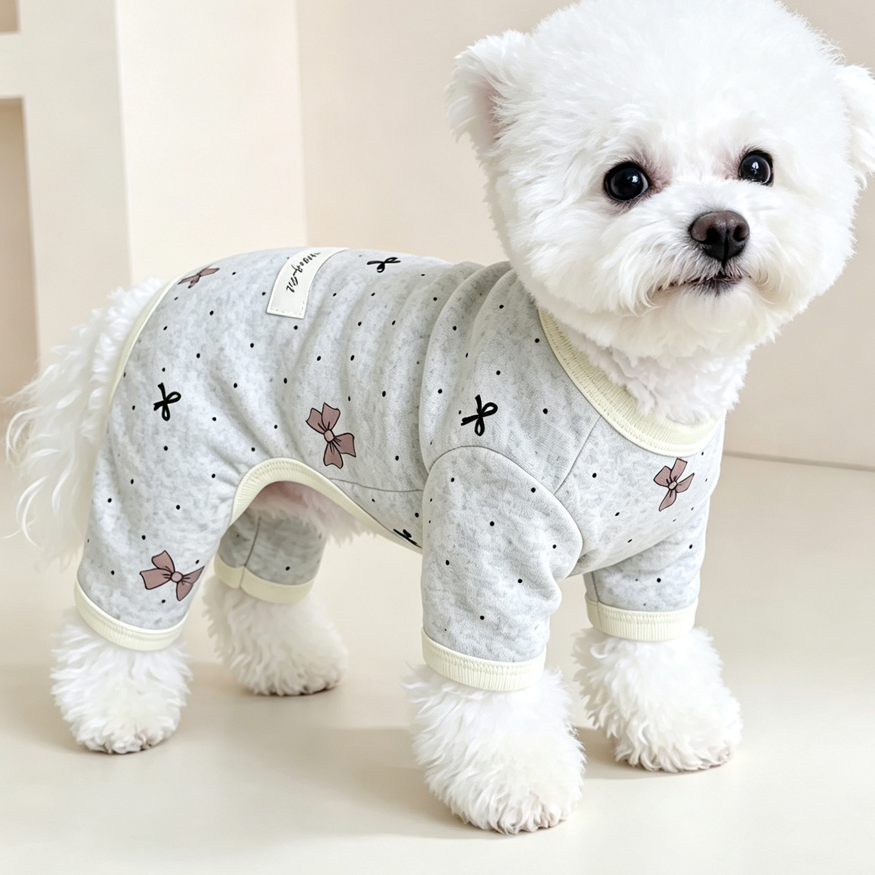 可爱宠物小型幼犬狗狗衣服春秋装泰迪比熊四脚冬天睡衣打底家居服