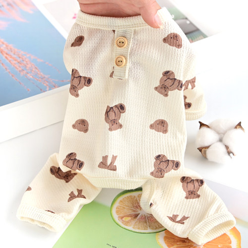 薄款泰迪狗狗衣服四脚衣背心夏季