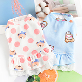 可爱春秋宠物猫咪吉娃娃小泰迪狗狗衣服纯棉背心裙子夏季 透气 薄款