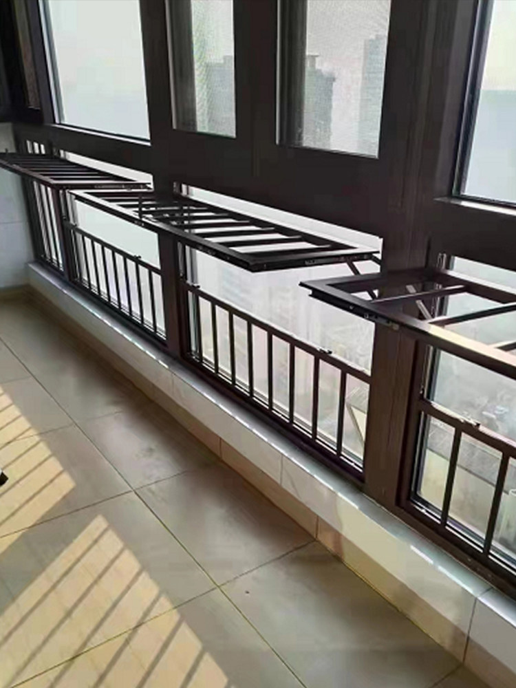 多功能防护栏阳台折叠晾衣架窗户室内儿童安全家用自装防盗窗栏杆