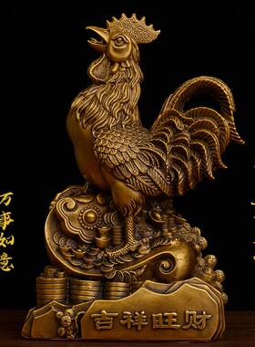 黄铜客厅家用铜公鸡铜母鸡黄铜