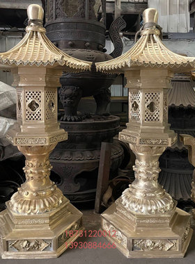 大型户外铸铁油灯铜灯点香灯复古防风落地纯铜长明灯供奉供佛灯