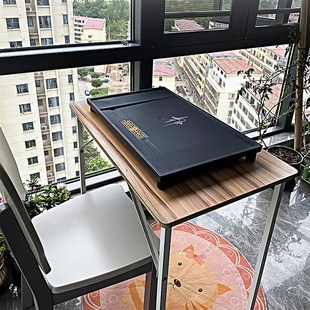 茶台茶托盘办公室 优选乌金石茶盘家用茶具石盘茶几B干泡台排水式