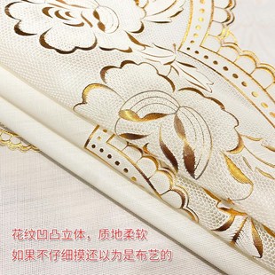 pvc桌布防水q免洗蕾丝餐桌桌布台布茶几布金色高颜值餐桌 优选欧式