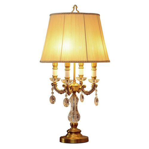 精选卧室台灯f美式复古客厅角几灯大号欧式奢华水晶新中式温馨床