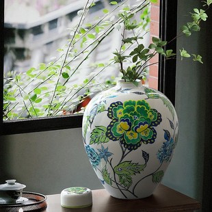 摆件玄关客厅B书I房东方巴黎复古高级感陶瓷 优选青花瓷花瓶新中式
