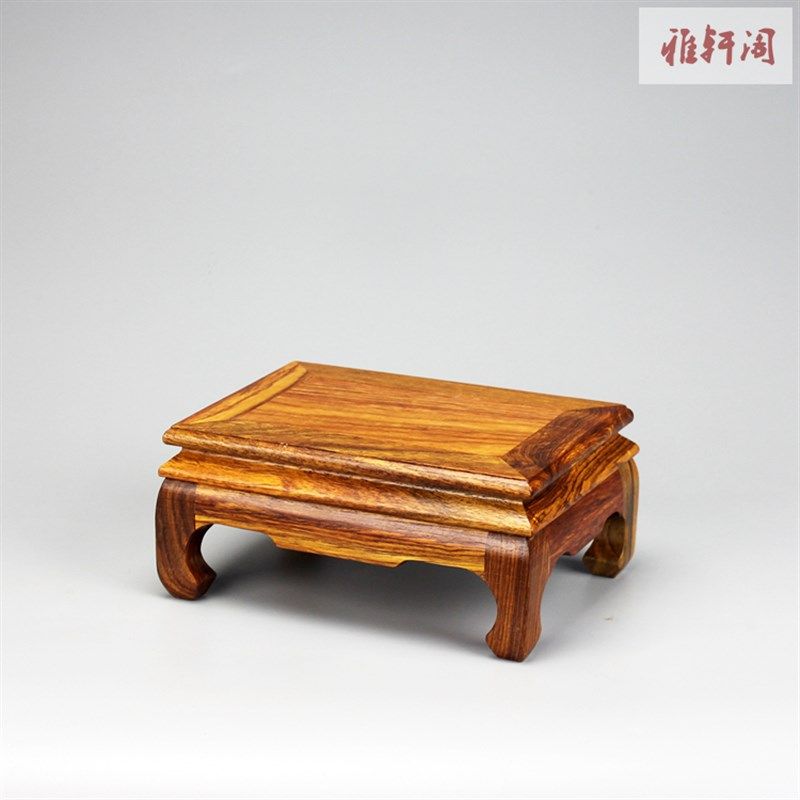 精选花梨木长方形实木底座花瓶A盆景工艺品摆件佛像石头红木雕中