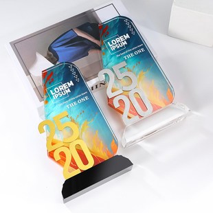 25定 水晶奖杯定制企业周年u纪念品优秀员工入职5 精选新款