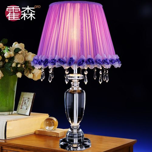 精选唯美紫色浪漫k欧式水晶台灯美式时尚现代简约别墅客厅书房卧