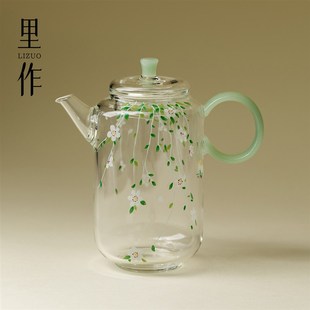 优选小清新花l朝玻璃茶壶过滤花茶壶家用绿茶茶具耐高温泡茶器