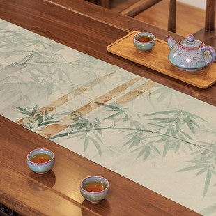 竹升国风桌旗中式 优选 禅意茶H布防水茶席茶台桌布茶几茶旗
