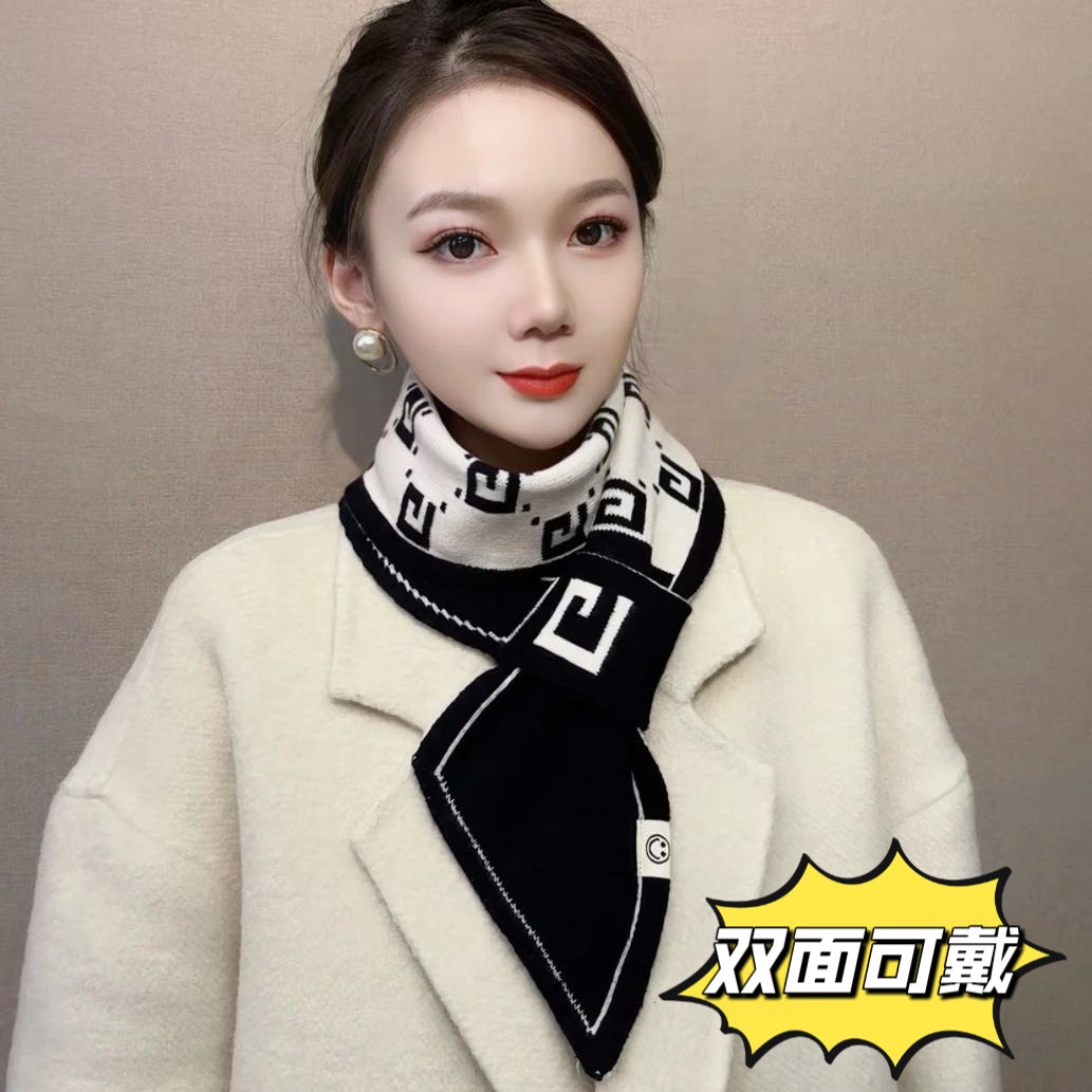 2025新款围巾女冬季韩版百搭保暖针织围脖护颈脖套时尚洋气小围巾