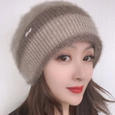 保暖帽秋冬帽子女 堆堆帽女士编织韩版 松鼠绒双层针织时尚 百搭冬季