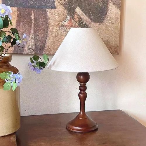 优选I1实木复古台灯法式床头氛围灯新中式中古风深色卧Z室灯浪漫