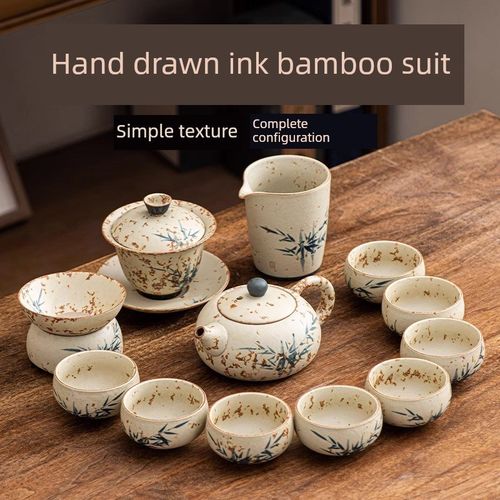 优选高端功夫茶具新款家用陶瓷z茶壶可访问豪华手绘盖碗茶杯套装