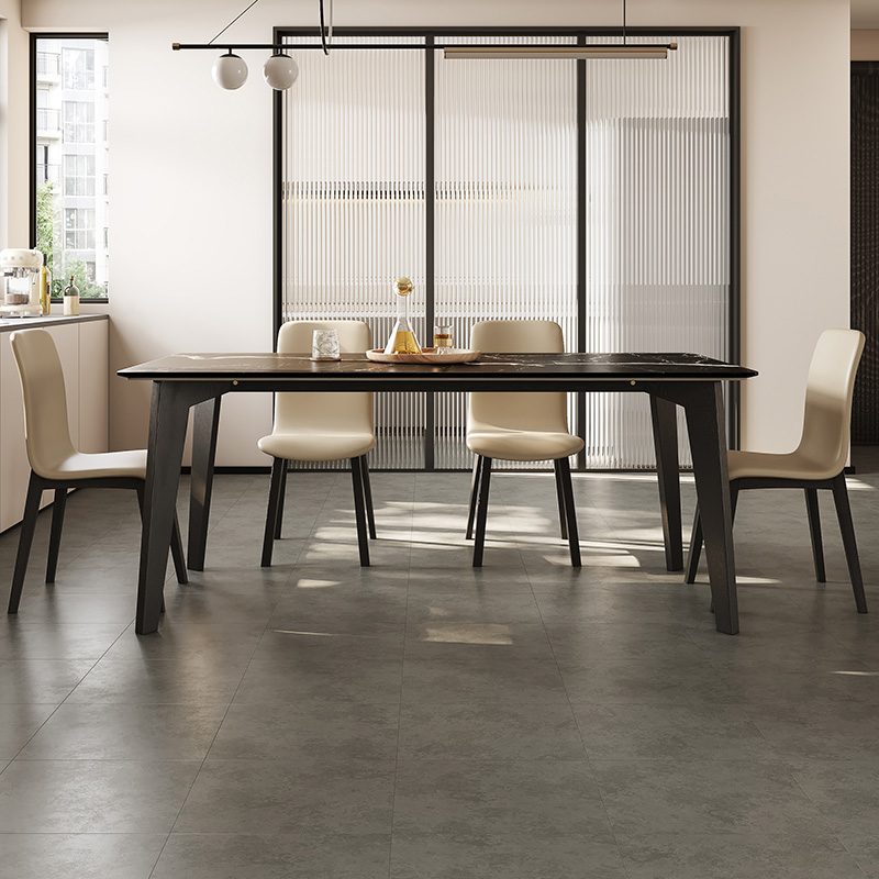 优选德利丰岩板餐桌轻奢现代简约小户型家用饭P桌长方形实木餐桌