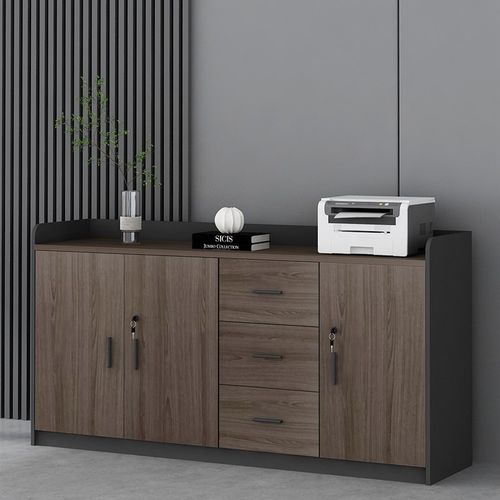 优选办公室茶水柜m文h件柜矮柜隔断柜边柜木质收纳柜储物柜子带锁