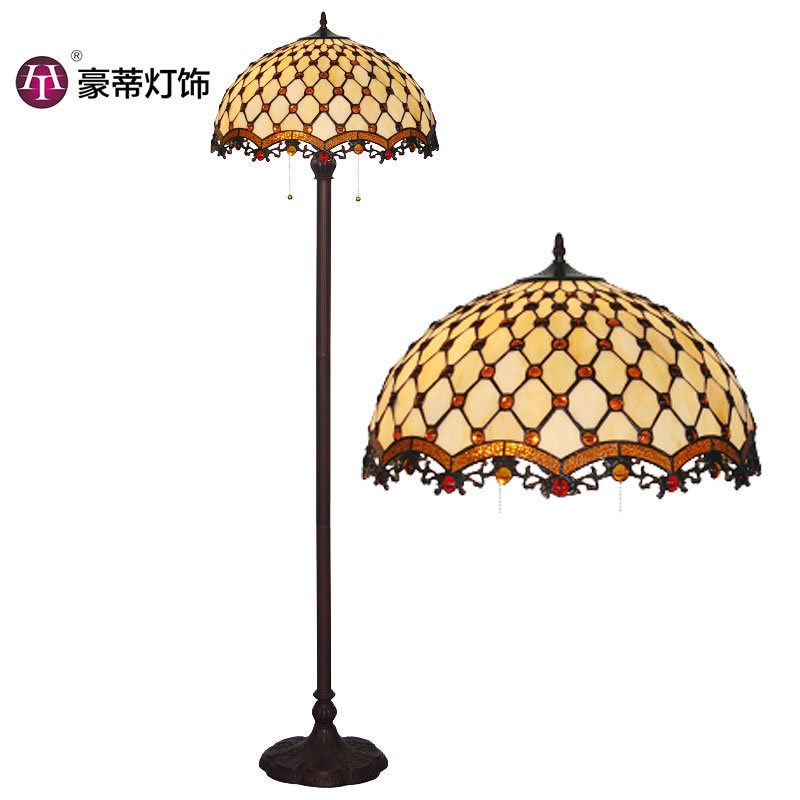 优选18寸帝凡尼落地灯创意欧式G珠帘客厅灯卧室立式玻璃台