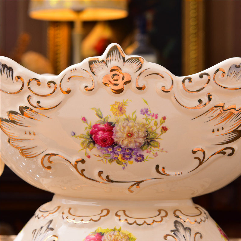 新年陶瓷水果盘奢华欧式茶几装饰摆件干果盘Q客厅家用瓷器零食盘,家居饰品,果盘/果篓,淘宝优惠券,粉丝福利购,淘宝优惠卷