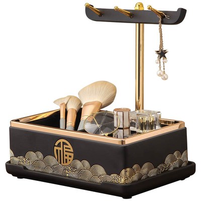 优选新中式钥匙收纳摆件玄关进z门鞋柜轻奢办公室客厅桌面置物架