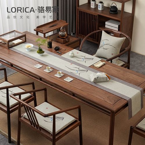 优选禅意桌旗高端防水茶席新中式I茶桌垫布茶台桌布中式茶几