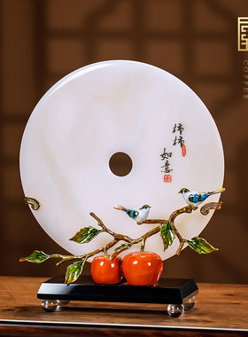 优选新中式平安扣摆件客厅玄关装B饰工艺品搬新家礼物送礼乔迁新