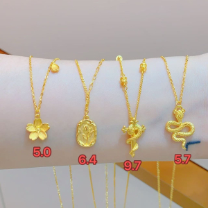 水贝黄金项链999足金项链5G蛇年新品送女友大盘价按克算